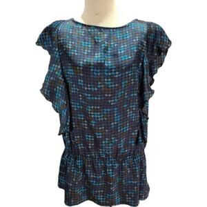 Fred David Blue shades ruffled sides elastic waist